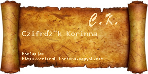 Czifrák Korinna névjegykártya